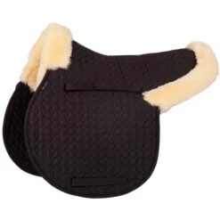 BR Satteldecke VS Schaffell Kissen Schwarz/Naturell Full