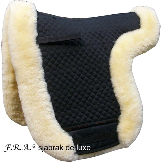 F.R.A. Voll Lammfell Satteldecke Premium Dressur Schwarz/Naturell Universal 3 F.R.A. Voll Lammfell Satteldecke Premium Dressur Schwarz/Naturell Universal