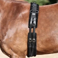 Kavalkade Longiergurt Fake Fur Schwarz Warmblut