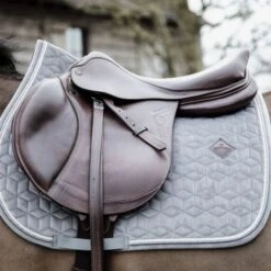 Kentucky Horsewear Kentucky Schabracke Basic Fluwelen Springen Grau Warmblut
