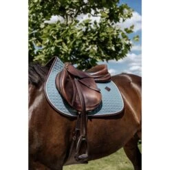 Kentucky Horsewear Kentucky Spring Satteldecke Classic Leder Dusty Blue Warmblut -Waldhausen Verkaufe kentucky 485a1297.3ef042