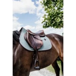 Kentucky Horsewear Kentucky Spring Satteldecke Classic Leder Dusty Green Warmblut -Waldhausen Verkaufe kentucky 485a1426.96b6a1