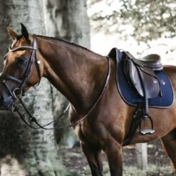 Kentucky Horsewear Kentucky Springsatteldecke Color Edition Leder Navy Warmblut -Waldhausen Verkaufe kentucky spring zadeldekje color ed leather navy 2.1a350c 2