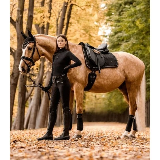 Waldhausen Schabracke Modern Vielseitigkeit Schwarz/Roségold Warmblut 4 Waldhausen Schabracke Modern Vielseitigkeit Schwarz/Roségold Warmblut – Bild 2